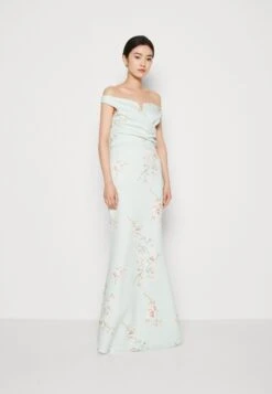 Wal G Wedding Kai V Neck Print Maxi - Galajurk - Sage Green