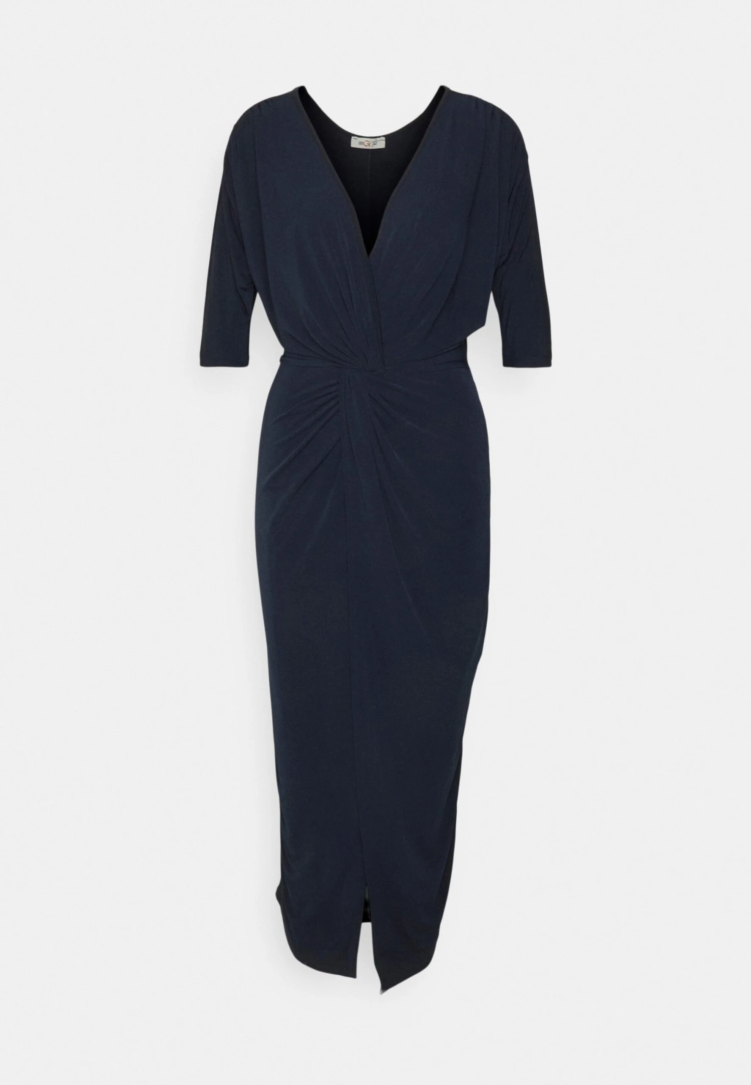 Knot Midi Dress - Jerseyjurk - Navy Blue 4 Knot Midi Dress - Jerseyjurk - Navy Blue - Afbeelding 4