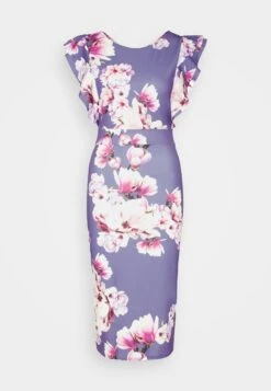 Wal G Diana Ruffle Sleeve Midi Dress - Jerseyjurk - Purple -Wal G b51a1300633e4317b5e97165d99c31c2 scaled