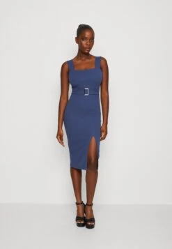 Wal G Jumina Buckle Midi - Jerseyjurk - Denim Blue