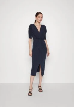 Knot Midi Dress - Jerseyjurk - Navy Blue