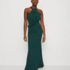Wal G Tilly Ruffle Halter Neck Maxi Dress - Jerseyjurk - Forest Green