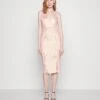 Wal G Wedding Alma V Neck Midi - Jerseyjurk - Light Pink
