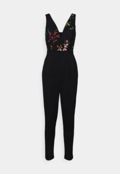 Wal G Print Contrast Plunge- Jumpsuit - Black Floral -Wal G ba059ad20b574b2784080a18035492dd scaled