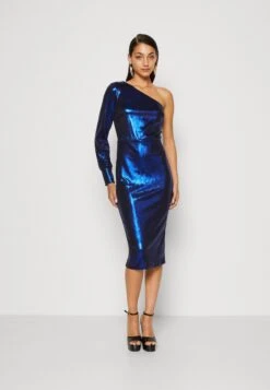 Wal G Hali One Sleeve Midi - Cocktailjurk - Electric Blue
