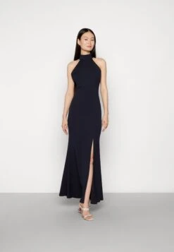 Wal G Halter Neck Maxi Dress - Galajurk - Navy Blue