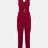 Buckle Plunge - Jumpsuit - Wine