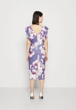 Wal G Diana Ruffle Sleeve Midi Dress - Jerseyjurk - Purple -Wal G c2e3d841455e44a0b6a7fd8b57957f0b scaled