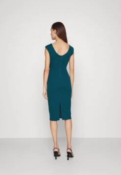Wal G Nora Midi Dress - Jerseyjurk - Dark Teal Blue -Wal G c36a0f2d61284a6e9e6a2c22dd36ead9 scaled