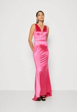 Wal G Nikita V Neck Maxi - Galajurk - Strawberry Pink