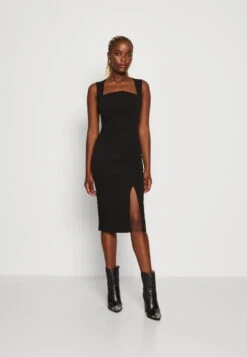 Wal G Brody Curve Neck Midi - Etui-Jurk - Black