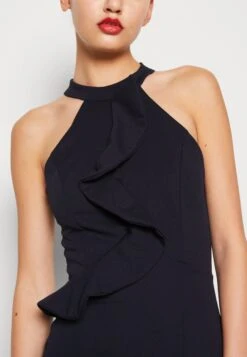 Wal G Sasha Frill Neck Midi Dress - Jerseyjurk - Navy Blue -Wal G c7d008aaf31c46f59ea025dc8d718b8f scaled