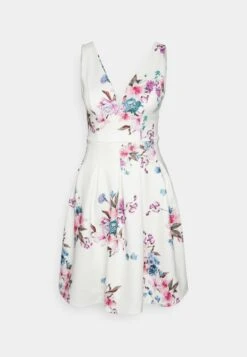 Eloise V Neck Skater Dress - Jerseyjurk - White
