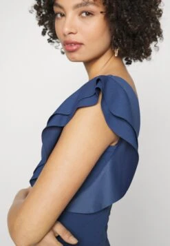 Diana Ruffle Sleeve Midi Dress - Jerseyjurk - Denim Blue -Wal G cec23edf7b544d50ba274369ac85e993 scaled