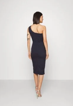 Wal G Gigi One Shoulder Midi Dress - Cocktailjurk - Navy Blue -Wal G cfbd777c120147cbad6658262d1525ea scaled