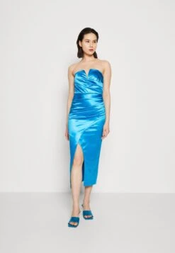Wal G Party Ben V Neck Midi - Cocktailjurk - Ocean Blue