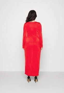 Mag V Neck Midi - Jurk - Red -Wal G da87edfba85e48449315f6fcc0321e66 scaled