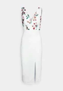 Embroidered V Neck Rose Midi - Jurk - White Floral 10 Embroidered V Neck Rose Midi - Jurk - White Floral -Wal G dc6fcfbd56704b0196867f71f19f505e scaled
