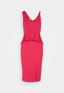Wal G Sweeny Peplum Midi Dress - Jerseyjurk - Dark Fuchsia -Wal G de414ff8cf67411d9aaa6111f24534d1 scaled