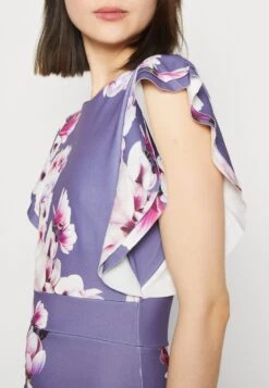 Wal G Diana Ruffle Sleeve Midi Dress - Jerseyjurk - Purple -Wal G dfa0fb3625174f7a86576687f185ca8c scaled