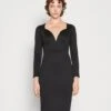 Wal G Zanad V Neck Midi - Jerseyjurk - Black