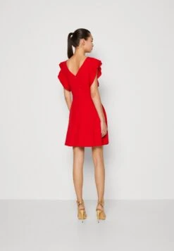 Wal G Danya Ruffle Sleeve Zip Skater Dress - Jerseyjurk - Red -Wal G e489947f305b40f5bbc734ed12bd92cf scaled