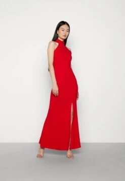 Wal G Halter Neck Maxi Dress - Galajurk - Red