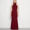 Wal G Sara Halter Neck Maxi Dress - Galajurk - Berry Wine