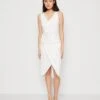 Wal G Ally Knot Midi - Cocktailjurk - White