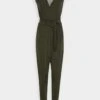 Wal G Wonda V Neck - Jumpsuit - Olive Green
