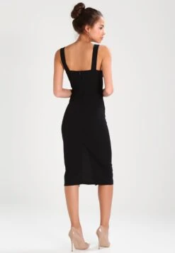 Wal G V Neck Midi - Jerseyjurk - Black -Wal G f025d289d67a464eb37f9b1b870c8105