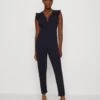 Wal G Ruffle With Back Insert - Jumpsuit - Navy Blue
