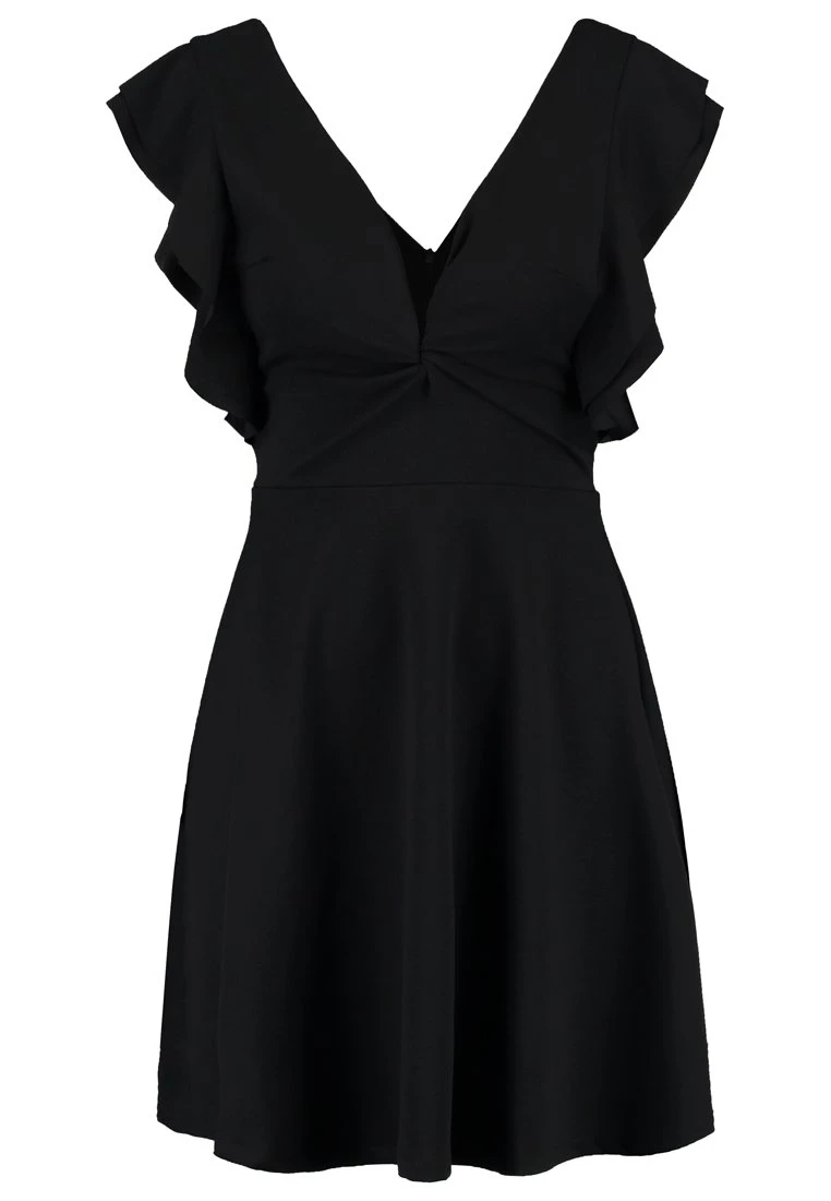 Wal G Lucia V Neck Frill Sleeve Skater Dress - Cocktailjurk - Black 5 Wal G Lucia V Neck Frill Sleeve Skater Dress - Cocktailjurk - Black - Afbeelding 5