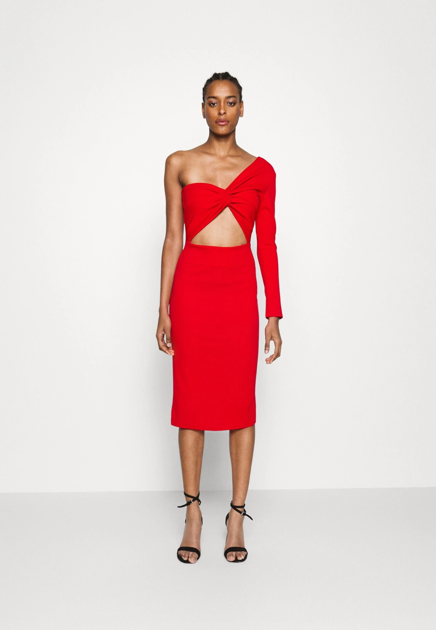 Cut Out Midi Dress - Jurk - Red 1 Cut Out Midi Dress - Jurk - Red