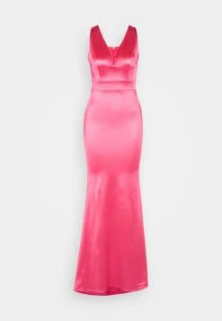 Wal G Nikita V Neck Maxi - Galajurk - Strawberry Pink -Wal G f89efdbb1b48428ca3faf6277601bd22 scaled