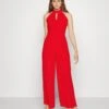 Wal G Fiona Cut Out Neck- Jumpsuit - Red