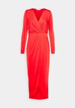 Mag V Neck Midi - Jurk - Red -Wal G fb2a0c14c7294af7b940ff4209d1eaac scaled